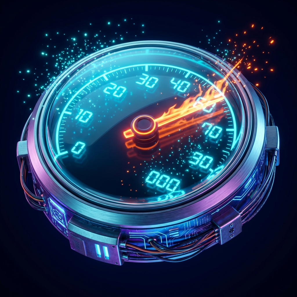 High-tech speedometer icon