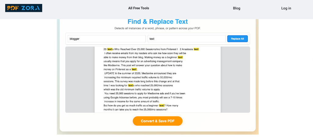 Find & Replace Text Processing