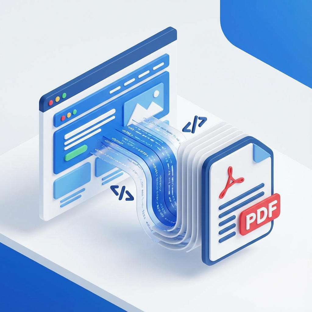 HTML to PDF 3D Illustration