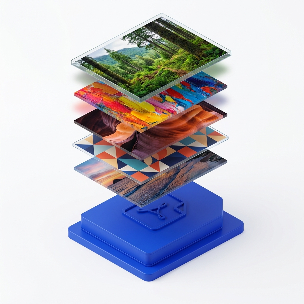 Image to PDF 3D Illustration