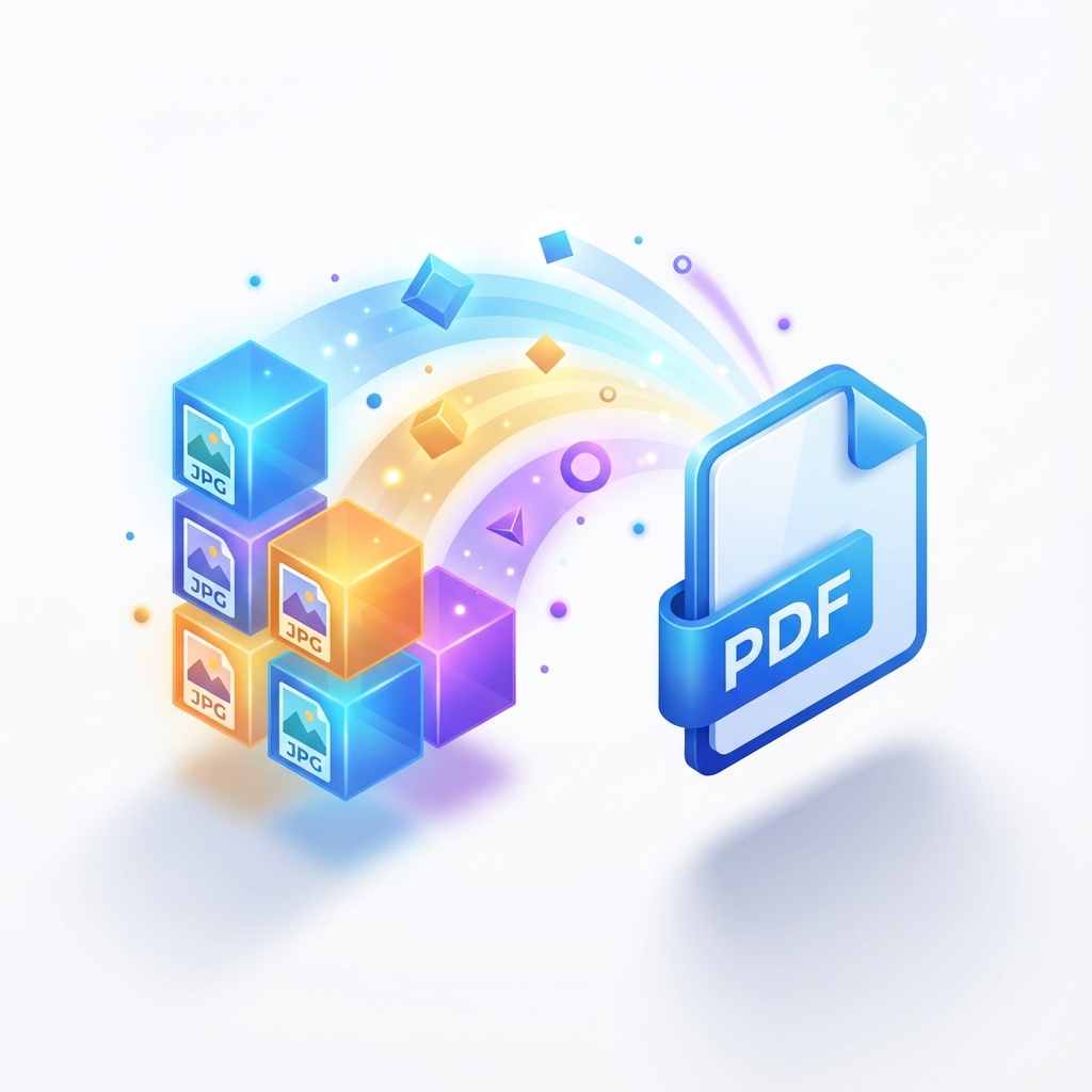 JPG to PDF 3D Illustration