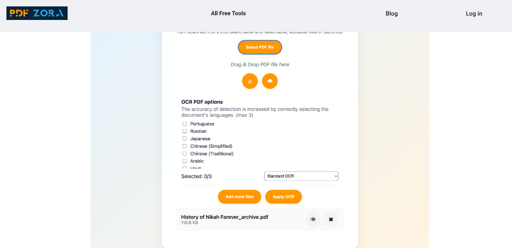 OCR to PDF Processing