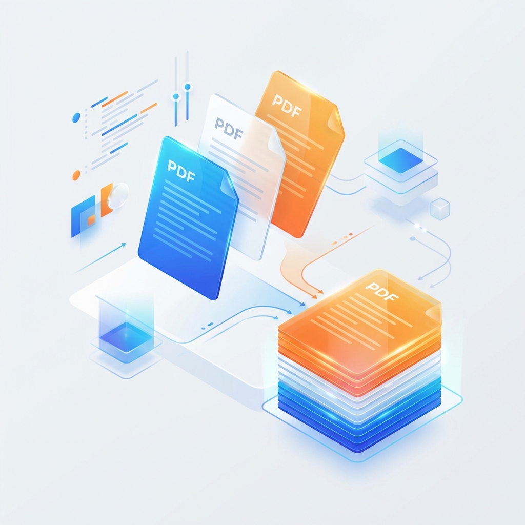 Organize PDF 3D Illustration