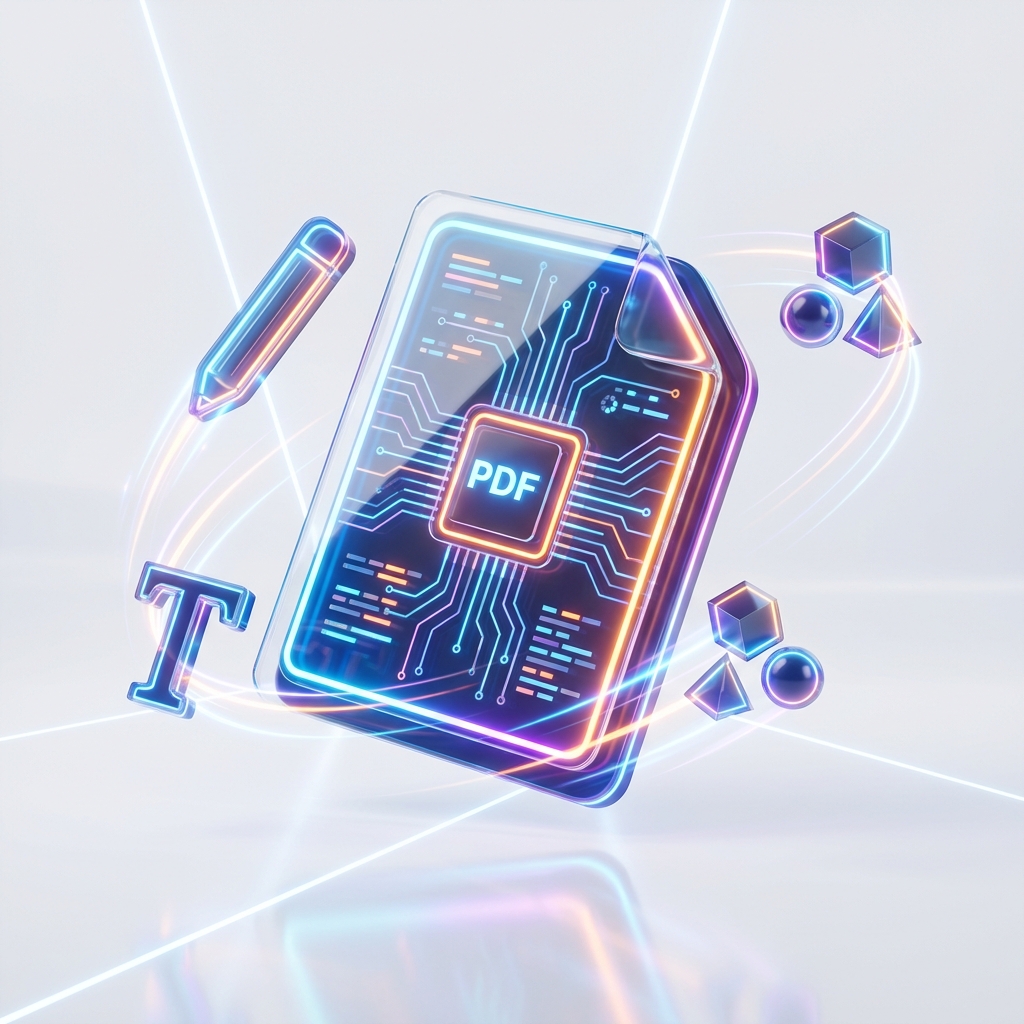 PDF EDITOR 3D Illustration