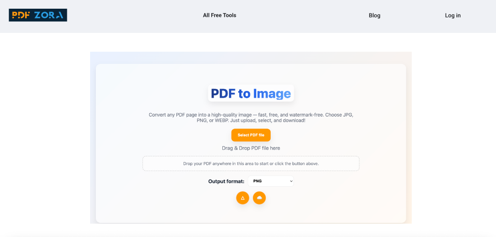 Upload Interface for PDF to Image