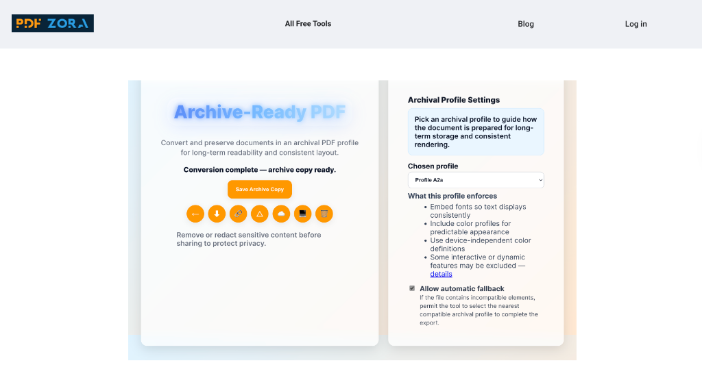 PDF to PDF/A Processing