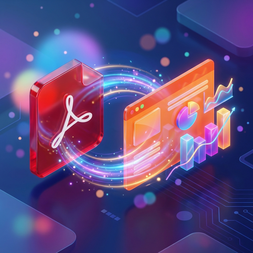 PDF to PowerPoint 3D Illustration