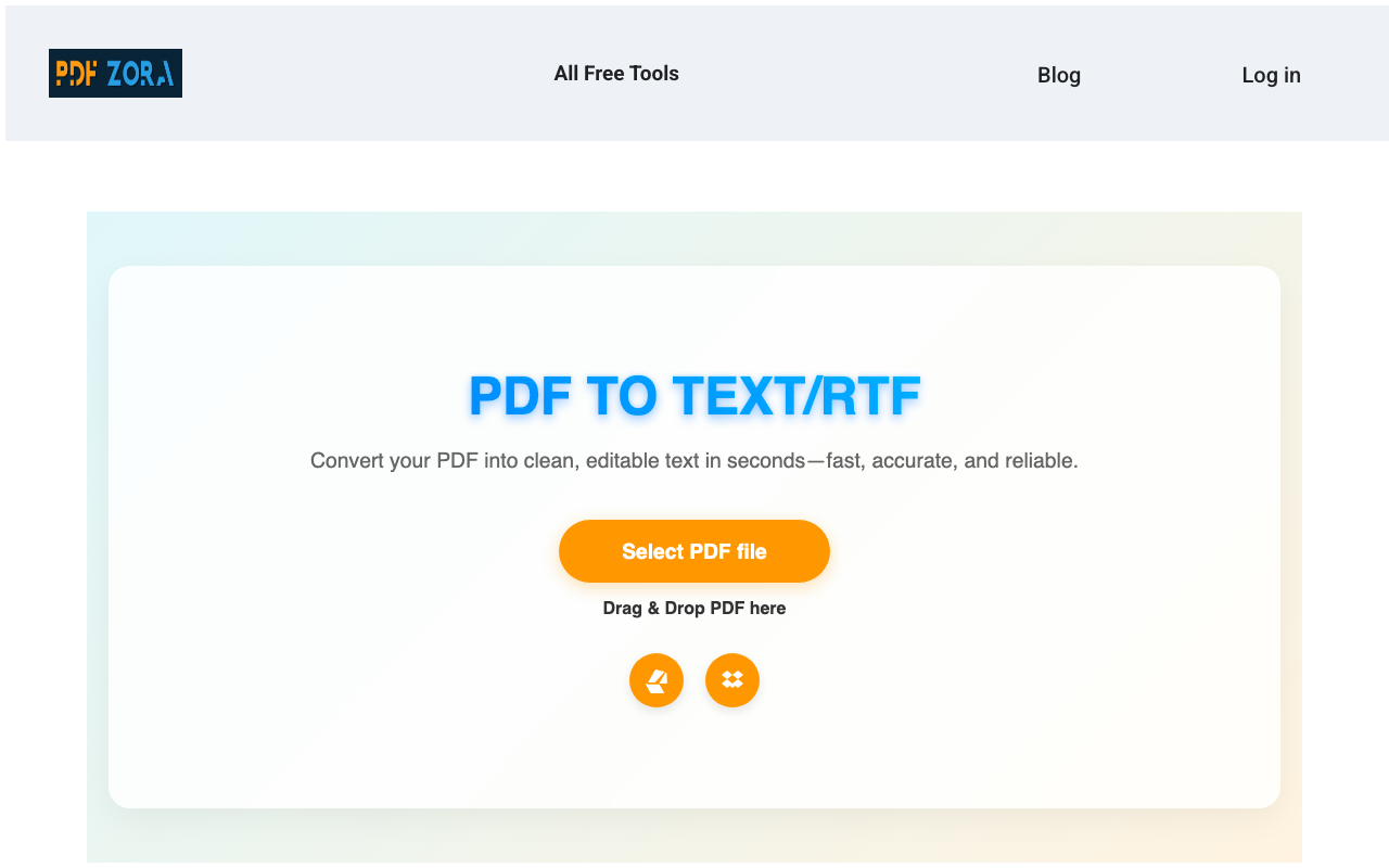 Upload Interface for PDF TO TEXT/RFT