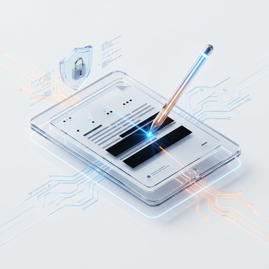 Redact PDF 3D Illustration