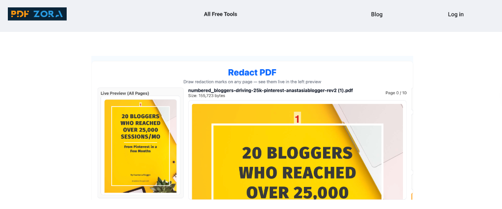 Redact PDF Processing