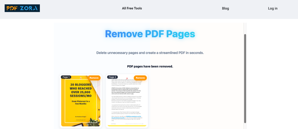 Remove Pages Processing