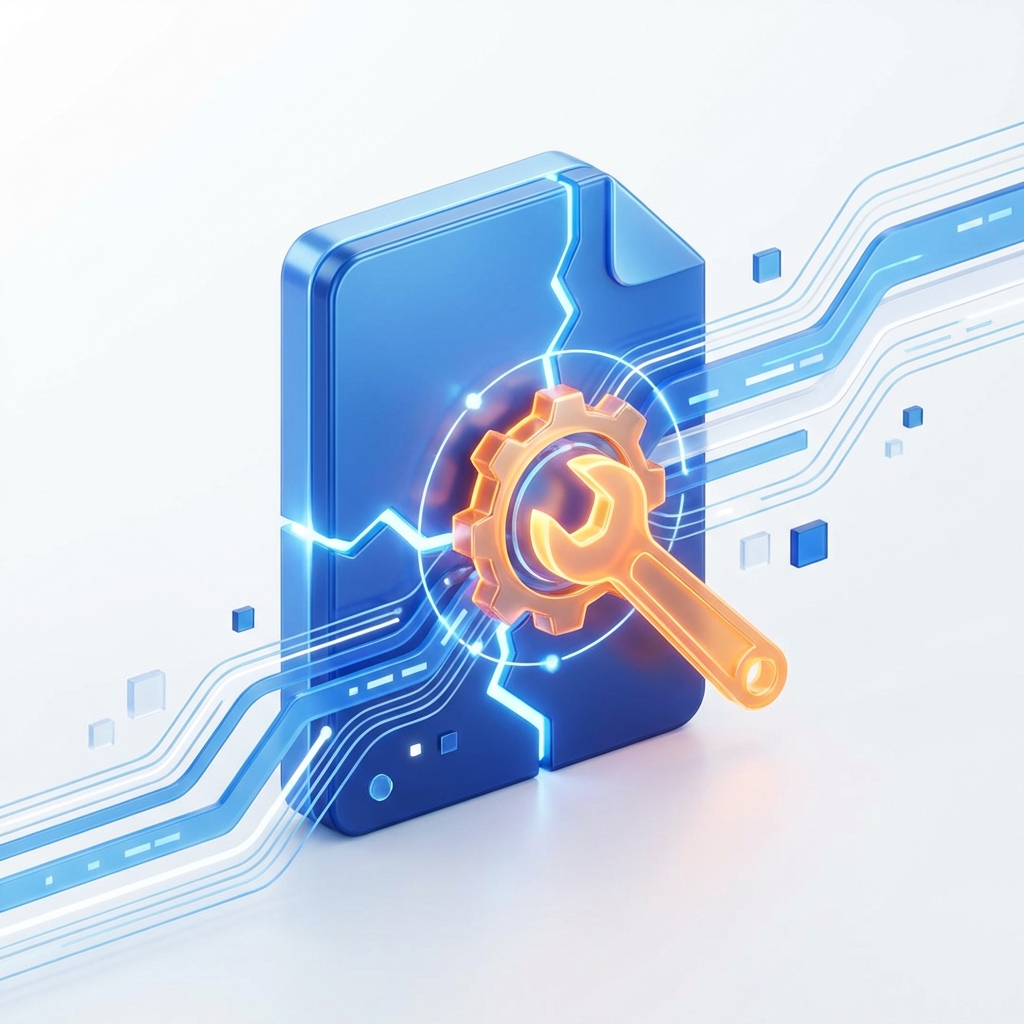 Repair PDF 3D Illustration