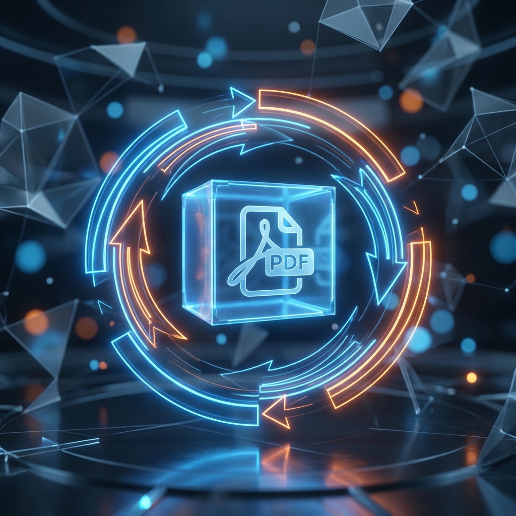 Rotate PDF 3D Illustration