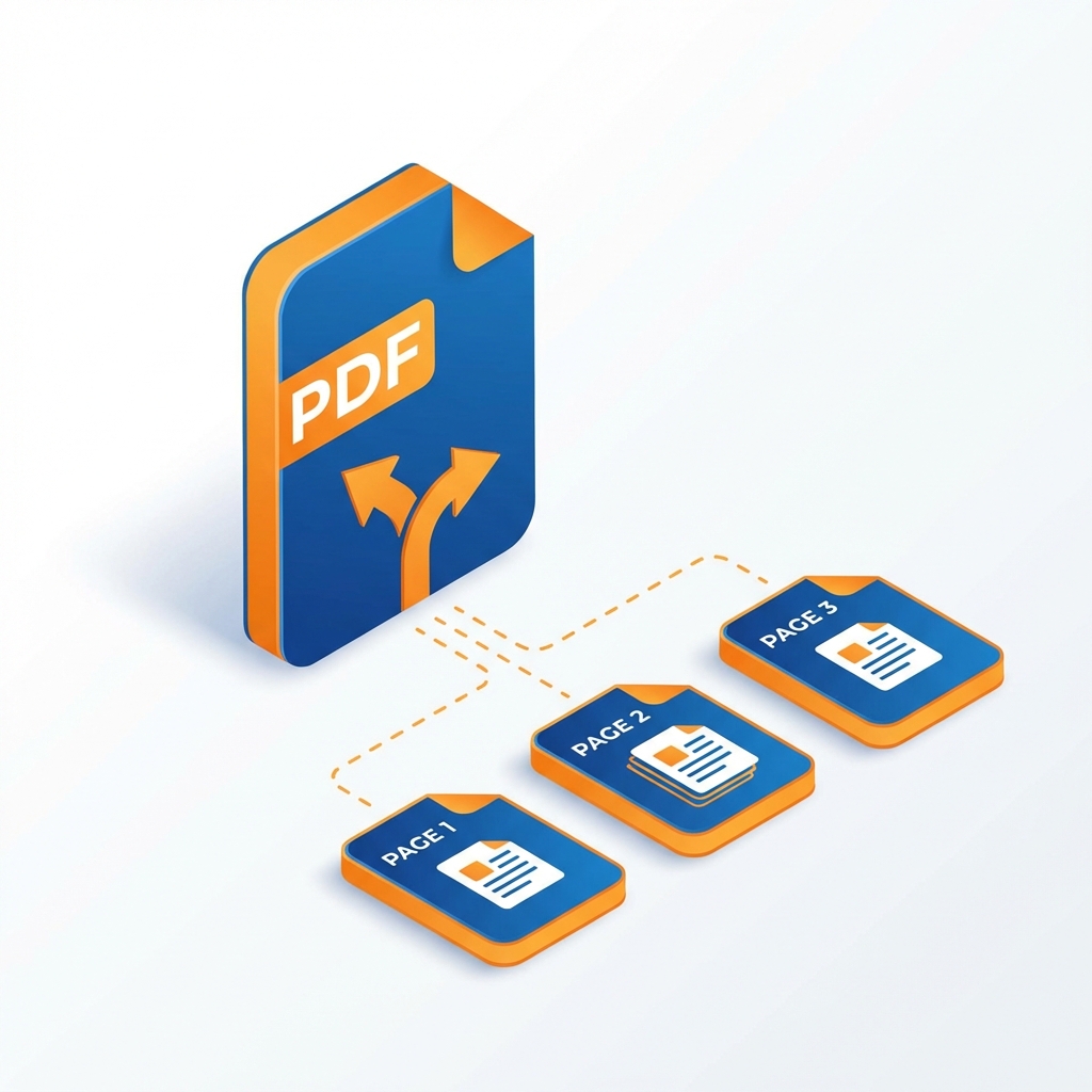 Split PDF 3D Illustration