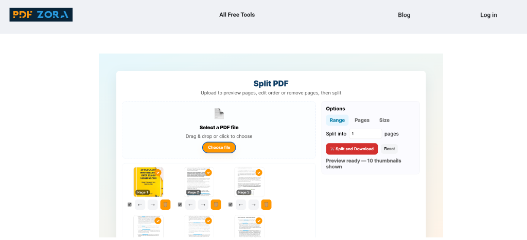 Split PDF Processing