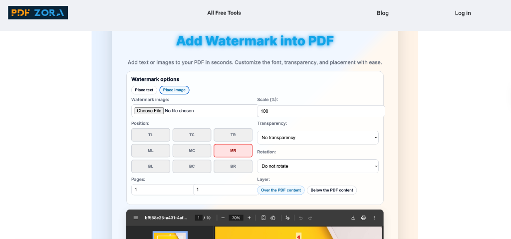 Customizing PDF Watermark Settings