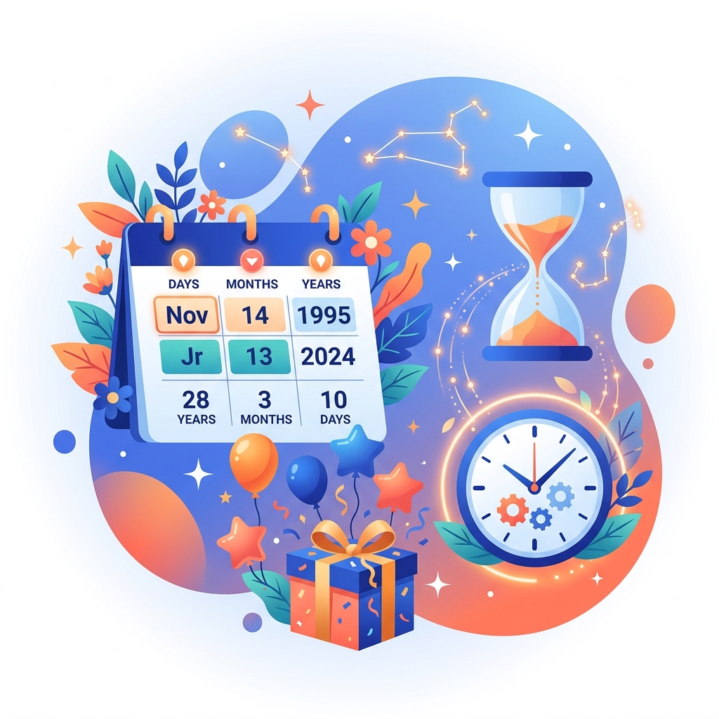 Age Calculator Hero Art - Free Online Birth Date Calculator Tool