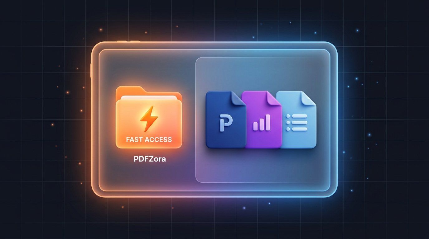 PDFZora vs iLovePDF vs Smallpdf vs PDF24 – Free PDF Tools Comparison – hero illustration showing four logos side by side with a comparison chart