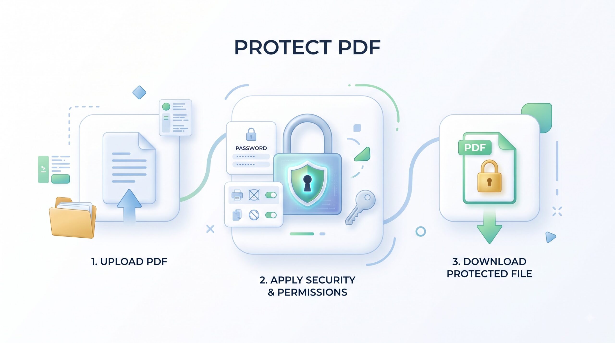 Illustration of a PDF protected with a password